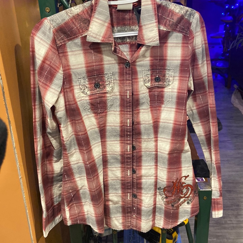 Harley-Davidson Women's "Love to Ride" plaid shirt